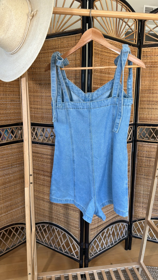 Summer Crush Denim Romper - final sale
