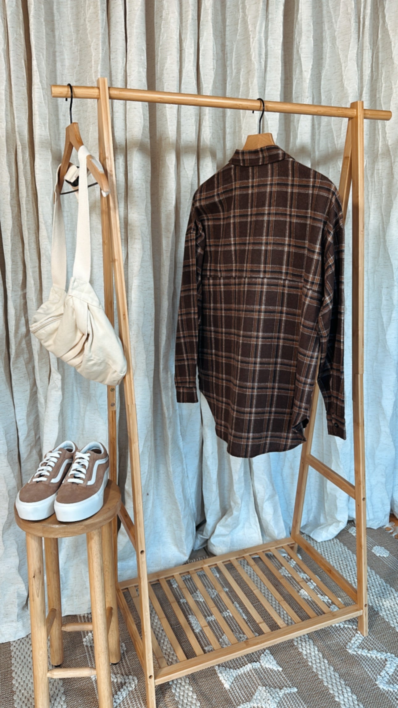 This is the Season Brown Plaid Button up