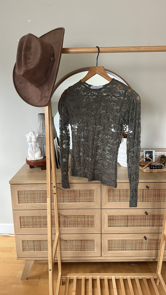 Love Lace Olive Green Top
