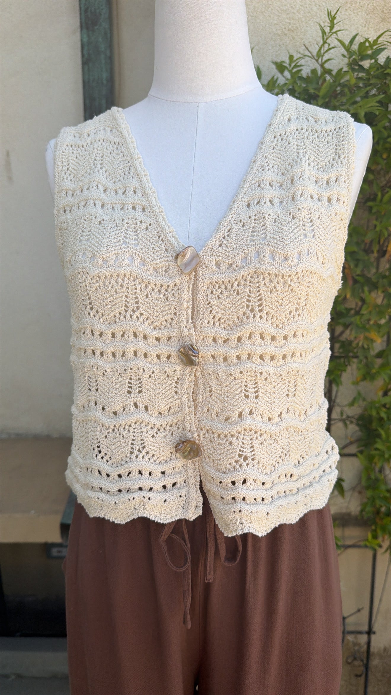 Pearl Seashell Crotchet Vest
