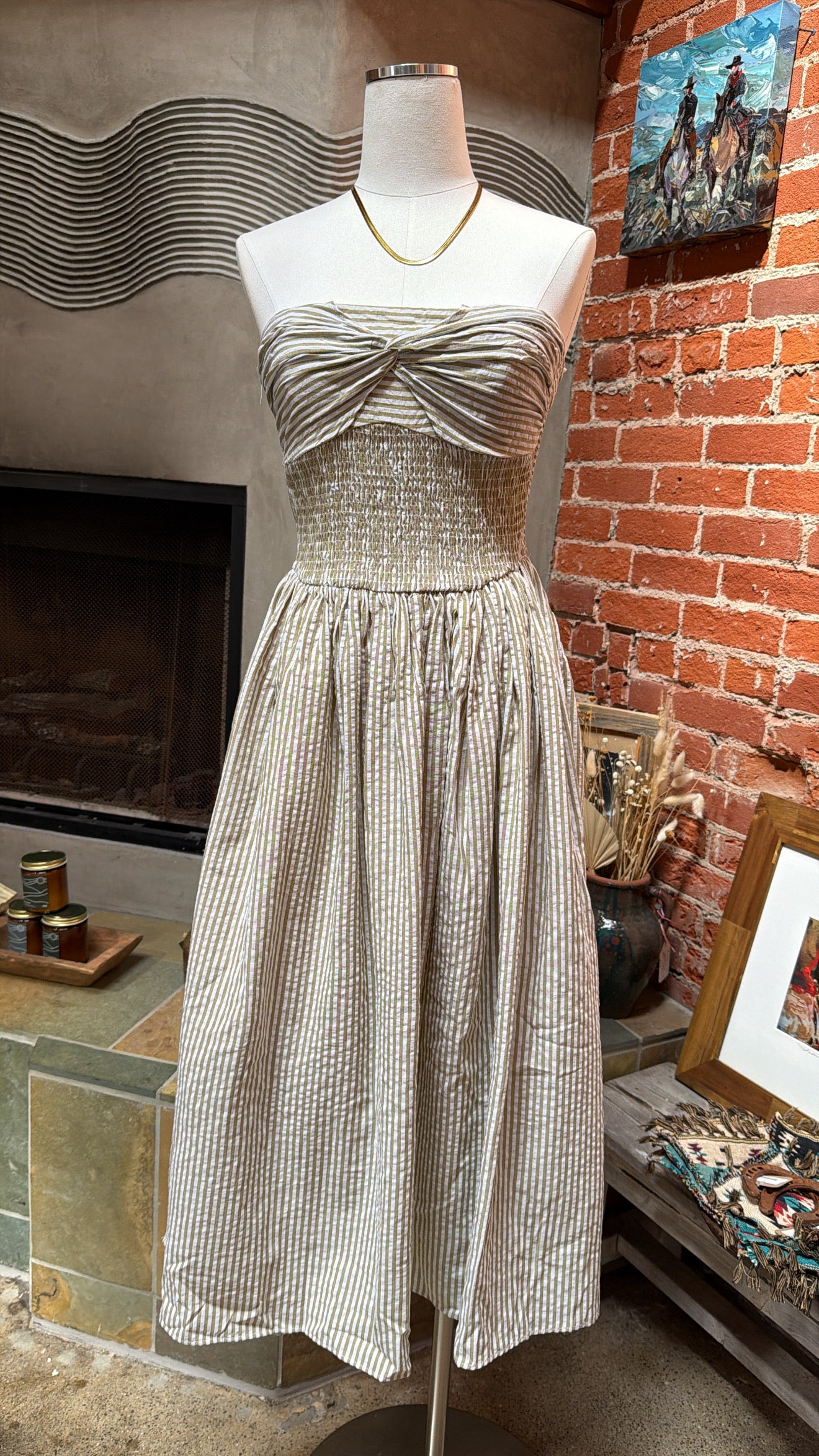 Sweet Pistachio Stripe Dress