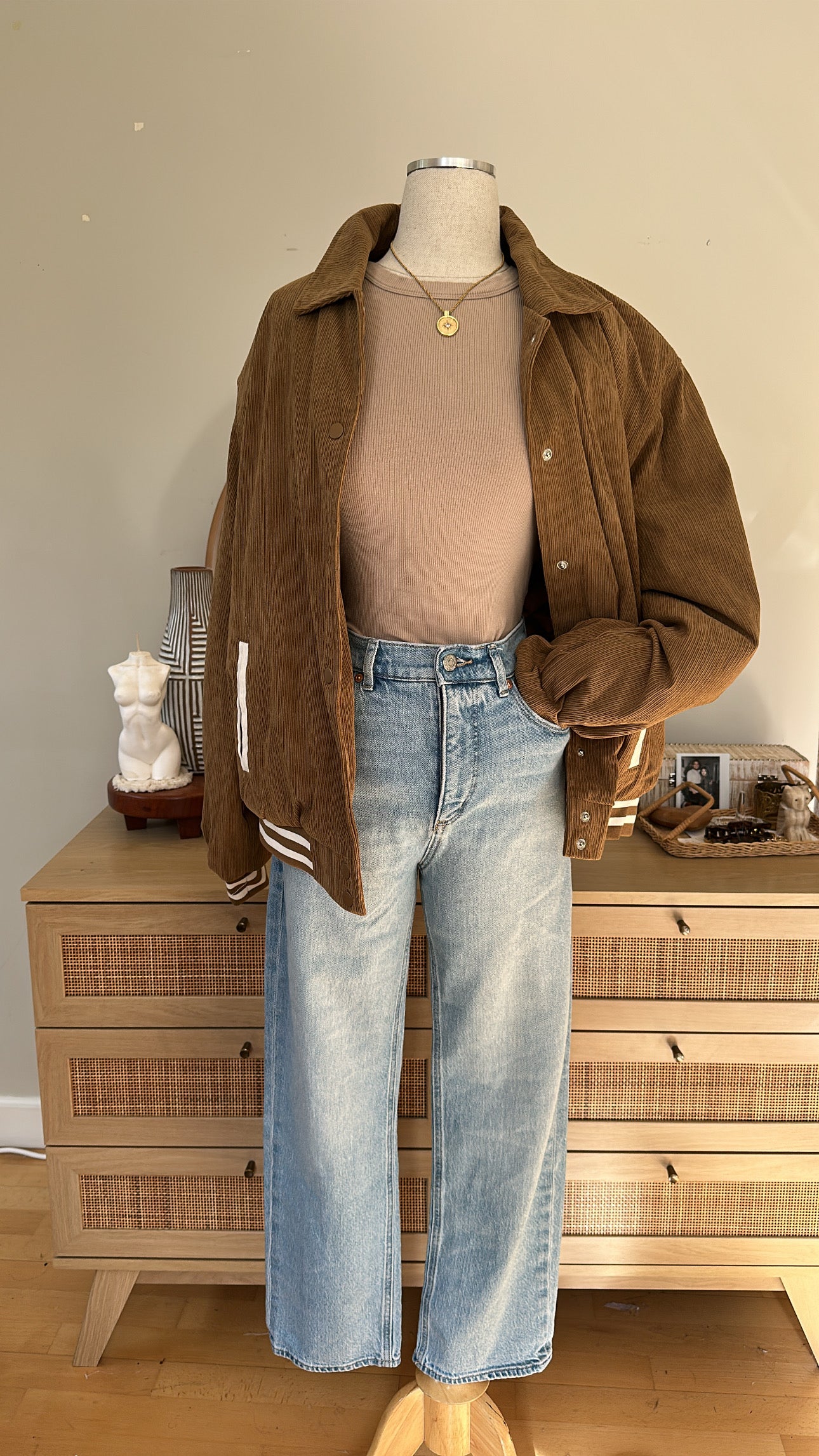 She keeps it causal & cool jacket