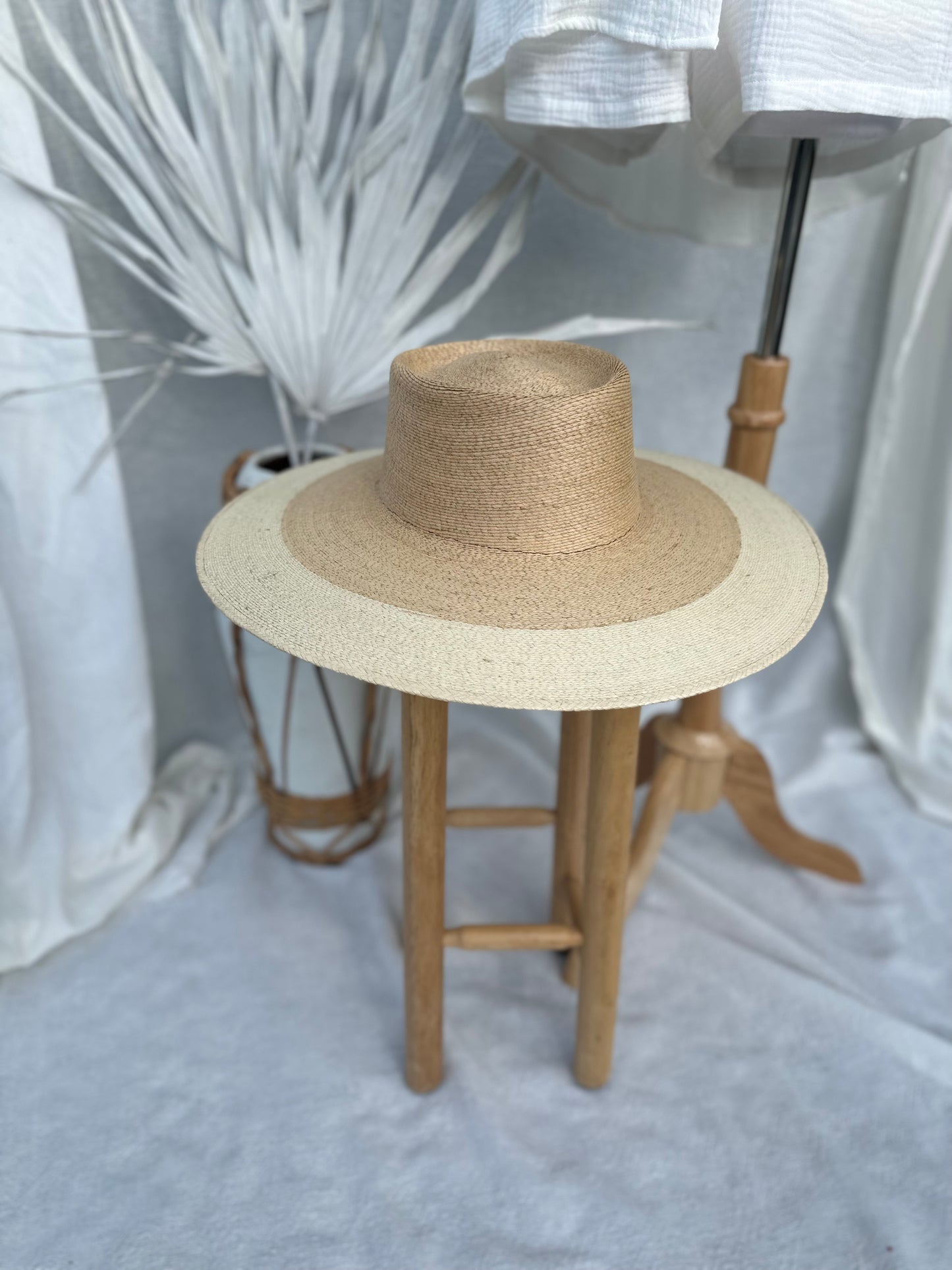 Wide Brim Palma Boater - two-toned